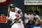 MINNEAPOLIS, MN- SEPTEMBER 28: Delmon Young #21 of the Minnesota Twins singles in the seventh inning scoring Alexi Casilla and Joe Mauer in a game against the Kansas City Royals at the Metrodome on September 28, 2008 in Minneapolis, Minnesota. The Twins defeated the Royals 6-0. (Photo by Scott A. Schneider/Getty Images)