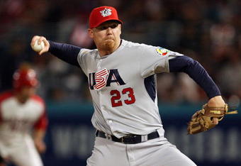 MIAMI - MARCH 14:  Pitcher J.J. Putz #23 of the United States pitches against Puerto Rico during round 2 of the World Baseball Classic at Dolphin Stadium on March 14, 2009 in Miami, Florida. Puerto Rico defeated the United States 11-1 in seven innings.  (Photo by Doug Benc/Getty Images)