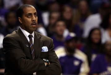 PORTLAND, OR - MARCH 19:  Head coach Lorenzo Romar of the Washington Huskies looks on from the sideline while taking on the Mississippi State Bulldogs during the first round of the NCAA Division I Men's Basketball Tournament at the Rose Garden on March 19, 2009 in Portland, Oregon.  (Photo by Jonathan Ferrey/Getty Images)