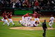PHILADELPHIA - OCTOBER 29: The Philadelphia Phillies celebrate after they won 4-3 against the Tampa Bay Rays during the continuation of game five of the 2008 MLB World Series on October 29, 2008 at Citizens Bank Park in Philadelphia, Pennsylvania. (Photo by Jeff Zelevansky/Getty Images)