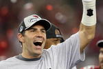 GLENDALE, AZ - JANUARY 18:  Quarterback Kurt Warner #13 of the Arizona Cardinals celebrates after winning the NFC championship game against the Philadelphia Eagles on January 18, 2009 at University of Phoenix Stadium in Glendale, Arizona. The Cardinals defeated the Eagles 32-25 to advance to the Super Bowl.  (Photo by Jed Jacobsohn/Getty Images)
