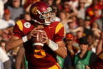 PASADENA, CA - JANUARY 01:  Quarterback Mark Sanchez #6 of the USC Trojans drops back to pass against the Penn State Nittany Lions during the 95th Rose Bowl Game presented by Citi on January 1, 2009 at the Rose Bowl in Pasadena, California.  (Photo by Stephen Dunn/Getty Images)