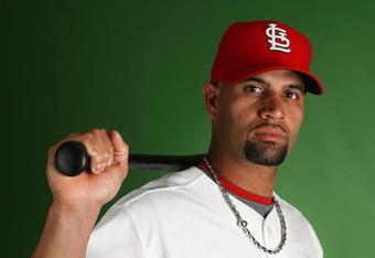JUPITER, FL - FEBRUARY 20:  Albert Pujols #5 of the St. Louis Cardinals poses during photo day at Roger Dean Stadium on February 20, 2009 in Jupiter, Florida.  (Photo by Doug Benc/Getty Images)