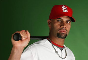 JUPITER, FL - FEBRUARY 20:  Albert Pujols #5 of the St. Louis Cardinals poses during photo day at Roger Dean Stadium on February 20, 2009 in Jupiter, Florida.  (Photo by Doug Benc/Getty Images)