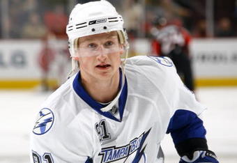 OTTAWA - MARCH 11:  Steven Stamkos #91 of the Tampa Bay Lightning skates during the game against the Ottawa Senators on March 11, 2009 at the Scotiabank Place in Ottawa, Ontario, Canada. (Photo by Phillip MacCallum/Getty Images)