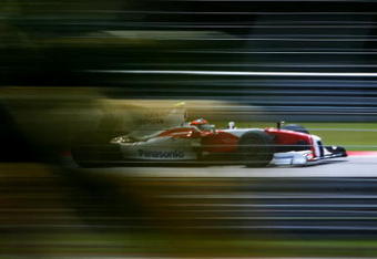KUALA LUMPUR, MALAYSIA - APRIL 04:  Timo Glock of Germany and Toyota drives during the final practice session prior to qualifying for the Malaysian Formula One Grand Prix at the Sepang Circuit on April 4, 2009 in Kuala Lumpur, Malaysia.  (Photo by Paul Gilham/Getty Images)