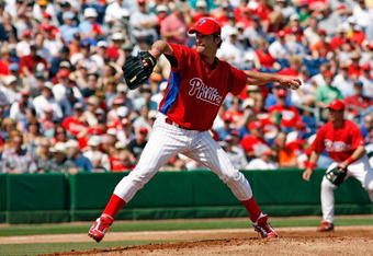 CLEARWATER, FL - MARCH 07:  Pitcher Jamie Moyer #50 of the Philadelphia Phillies pitches against the Detroit Tigers during a Grapefruit League Spring Training Game at Bright House Field on March 7, 2009 in Clearwater, Florida.  (Photo by J. Meric/Getty Images)