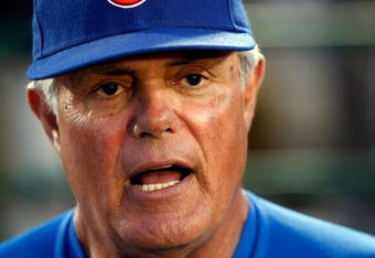 LAS VEGAS - MARCH 04:  Chicago Cubs manager Lou Piniella is interviewed before an exhibition game against the Chicago White Sox at Cashman Field March 4, 2009 in Las Vegas, Nevada.  (Photo by Ethan Miller/Getty Images)