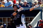 PORT CHARLOTTE, FL - FEBRUARY 27:  Infielder Evan Longoria #3 of the Tampa Bay Rays watches his home run against the Boston Red Sox during a Grapefruit League Spring Training Game at Charlotte Sports Park on February 27, 2009 in Port Charlotte, Florida.  (Photo by J. Meric/Getty Images)