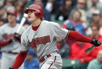CHICAGO - MAY 09:  Eric Byrnes #22 of the Arizona Diamondbacks connects with the pitch during the game against the Chicago Cubs on May 9, 2008 at Wrigley Field in Chicago, Illinois. The Cubs defeated the Diamondbacks 3-1. (Photo by Jonathan Daniel/Getty Images) 