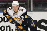 NEW YORK - MARCH 21:  Maxim Afinogenov #61 of the Buffalo Sabres skates against the New York Rangers during the game on March 21, 2009 at Madison Square Garden in New York City.  (Photo by Chris McGrath/Getty Images)