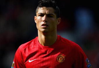 MANCHESTER, ENGLAND - APRIL 05:  Cristiano Ronaldo of Manchester United looks on during the Barclays Premier League match between Manchester United and Aston Villa at Old Trafford on April 5, 2009 in Manchester, England.  (Photo by Ryan Pierse/Getty Images)
