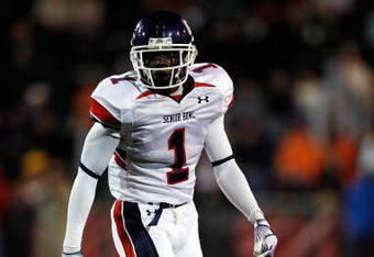 MOBILE, AL - JANUARY 24:  Darius Butler #1 of North Team looks on against the South Team during the Under Armour Senior Bowl on January 24, 2009 at Ladd-Peebles Stadium in Mobile, Alabama.  (Photo by Chris Graythen/Getty Images for Under Armour)