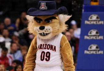 LOS ANGELES, CA - MARCH 12:  Arizona Wildcats mascot Wilbur T. Wildcat during the Pacific Life Pac-10 Men's Basketball Tournament at the Staples Center on March 12, 2009 in Los Angeles, California.  (Photo by Harry How/Getty Images)