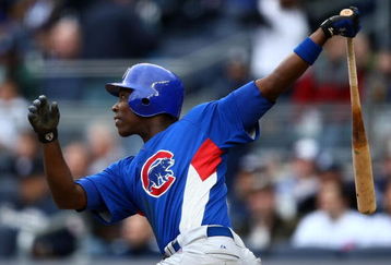 NEW YORK - APRIL 04:  Alfonso Soriano #12 of the Chicago Cubs hits out against the New York Yankees on April 4, 2009 at Yankee Stadium in the Bronx borough of New York City.  (Photo by Chris McGrath/Getty Images)