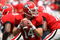 ATHENS, GA - AUGUST 30:  Quarterback Joe Cox #14 of the Georgia Bulldogs takes a snap and looks to hand the ball off during the game against the Georgia Southern Eagles at Sanford Stadium on August 30, 2008 in Athens, Georgia.  The Bulldogs defeated the Eagles 45-21.  (Photo by Mike Zarrilli/Getty Images)