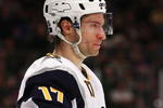 NEW YORK - MARCH 21:  Dominic Moore #17 of the Buffalo Sabres skates against the New York Rangers during the game on March 21, 2009 at Madison Square Garden in New York City.  (Photo by Chris McGrath/Getty Images)