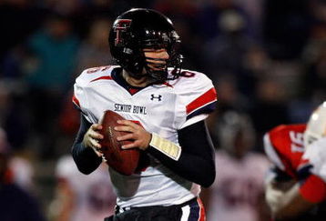 MOBILE, AL - JANUARY 24:  Graham Harrell #6 of North Team drops back against the South Team during the Under Armour Senior Bowl on January 24, 2009 at Ladd-Peebles Stadium in Mobile, Alabama.  (Photo by Chris Graythen/Getty Images for Under Armour)