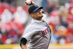 CINCINNATI, OH - APRIL 6: Johan Santana #57 of the New York Mets pitches against the Cincinnati Reds during the thrid inning at Great American Ballpark on April 6, 2009 in Cincinnati, Ohio. (Photo by Mark Lyons/Getty Images)