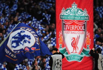 LONDON - APRIL 30:  Flags welcome to teams prior to the UEFA Champions League Semi Final 2nd leg match between Chelsea and Liverpool at Stamford Bridge on April 30, 2008 in London, England.  (Photo by Shaun Botterill/Getty Images)