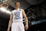DETROIT - APRIL 06:  Tyler Hansbrough #50 of the North Carolina Tar Heels looks on against the Michigan State Spartans during the 2009 NCAA Division I Men's Basketball National Championship game at Ford Field on April 6, 2009 in Detroit, Michigan. The Tar Heels defeated the Spartans 89-72. (Photo by Streeter Lecka/Getty Images)