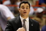 BOISE, ID - MARCH 20:  Head Coach Sean Miller of the Xavier Musketeers adjusts his team against the Portland State Vikings during the first round of the NCAA Division I Men's Basketball Tournament at the Taco Bell Arena on March 20, 2009 in Boise, Idaho.  (Photo by Jed Jacobsohn/Getty Images)