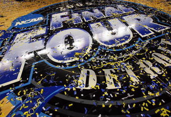 DETROIT - APRIL 06:  The floor at center court after the North Carolina Tar Heels defeated the Michigan State Spartans 89-72 during the 2009 NCAA Division I Men's Basketball National Championship game at Ford Field on April 6, 2009 in Detroit, Michigan.  (Photo by Streeter Lecka/Getty Images)
