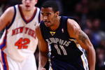 NEW YORK - JANUARY 23:  Mike Conley #11 of the Memphis Grizzlies dribbles the ball on the fastbreak during the game against the New York Knicks at Madison Square Garden January 23, 2009 in New York City. NOTE TO USER: User expressly acknowledges and agrees that, by downloading and/or using this Photograph, User is consenting to the terms and conditions of the Getty Images License Agreement. The Knicks defeated the Grizzlies 108-88. (Photo by Chris McGrath/Getty Images)