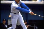 1992:  DAVE WINFIELD TAKES A SWING FOR THE TORONTO BLUE JAYS DURING THEIR 1992 GAME AGAINST THE CHICAGO WHITE SOX AT COMISKEY PARK IN CHICAGO, ILLINOIS.  MANDATORY CREDIT: JONATHAN DANIEL/ALLSPORT.