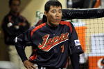 SAN DIEGO - MARCH 17: Kosuke Fukudome #1 of Japan stands in the dugout after being three runs down to Korea during the 2009 World Baseball Classic Round 2 Pool 1 Game 4 on March 17, 2009 at Petco Park in San Diego, California. Korea defeats Japan 4-1. (Photo by Kevork Djansezian/Getty Images)
