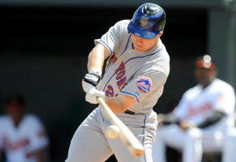 FORT LAUDERDALE, FL - FEBRUARY 25: Daniel Murphy #28 of the New York Mets bats against the Baltimore Orioles during a spring training game at Fort Lauderdale Stadium on February 25, 2008 in Fort Lauderdale, Florida. (Photo by Rob Tringali/Getty Images)