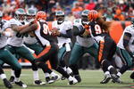 CINCINNATI - NOVEMBER 16:  Quarterback Donovan McNabb #5 of the Philadelphia Eagles drops back in the pocket and looks for the open receiver during the NFL game against the Cincinnati Bengals at Paul Brown Stadium on November 16, 2008 in Cincinnati, Ohio. The Eagles and Bengals played to a 13-13. (Photo by Andy Lyons/Getty Images)