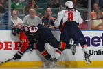 SUNRISE, FL - FEBRUARY 15: Alex Ovechkin #8 of the Washington Capitals hits Michael Frolik #67 of the Florida Panthers on February 15, 2009 at the BankAtlantic Center in Sunrise, Florida. (Photo by Bruce Bennett/Getty Images)