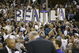 SACRAMENTO, CA - MAY 20: Fans of the Sacramento Kings hold up signs in Game two of the Western Conference Finals against the Los Angeles Lakers during the 2002 NBA Playoffs at Arco Arena in Sacramento, California on May 20, 2002. The Kings won 96-90. NOTE TO USER: User expressly acknowledges and agrees that, by downloading and/or using this Photograph, User is consenting to the terms and conditions of the Getty Images License Agreement. (Photo by Jed Jacobsohn/Getty Images)
