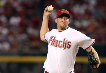 PHOENIX - APRIL 06:  Starting pitcher Brandon Webb #17 of the Arizona Diamondbacks pitches against the Colorado Rockies during the MLB openning day game at Chase Field on April 6, 2009 in Phoenix, Arizona.  The Diamondbacks defeated the Rockies 9-8.  (Photo by Christian Petersen/Getty Images)