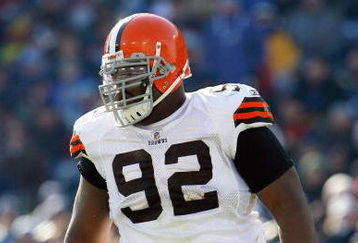 NASHVILLE, TN - DECEMBER 7:   Shaun Rogers #92 of the Cleveland Browns walks on the field during the game against the Tennessee Titans on December 7, 2008 at LP Field in Nashville, Tennessee.  (Photo by Kevin C. Cox/Getty Images)