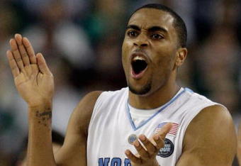 DETROIT - APRIL 06:  Wayne Ellington #22 of the North Carolina Tar Heels reacts in the first half against the Michigan State Spartans during the 2009 NCAA Division I Men's Basketball National Championship game at Ford Field on April 6, 2009 in Detroit, Michigan.  (Photo by Andy Lyons/Getty Images)
