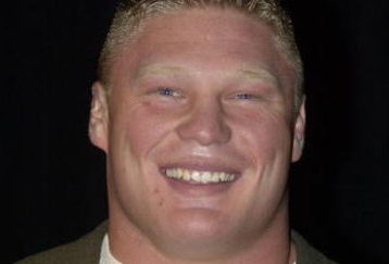 NEW YORK - MARCH 18:  World Wrestling Entertainment Wrestler Brock Lesnar attends a media conference announcing the all-star lineup of WWE WrestleMania XIX at ESPN Zone in Times Square March 18, 2003 in New York City.  (Photo by Mark Mainz/Getty Images)