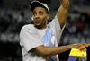 DETROIT - APRIL 06:  Wayne Ellington #22 of the North Carolina Tar Heels celebrates after cutting down a piece of the net after they won 89-72 against the Michigan State Spartans during the 2009 NCAA Division I Men's Basketball National Championship game at Ford Field on April 6, 2009 in Detroit, Michigan.  (Photo by Andy Lyons/Getty Images)