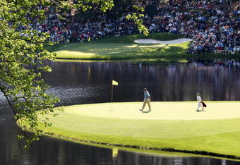 AUGUSTA, GA - APRIL 08:  Steve Stricker walks on the eighth green with his caddie during the Par 3 Contest prior to the 2009 Masters Tournament at Augusta National Golf Club on April 8, 2009 in Augusta, Georgia.  (Photo by David Cannon/Getty Images)