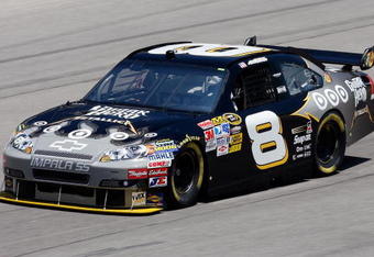 FORT WORTH, TX - APRIL 03:  Aric Almirola, driver of the #8 Guitar Hero Metallica Chevrolet, drives during practice for the NASCAR Sprint Cup Series Samsung 500 at Texas Motor Speedway on April 3, 2009 in Fort Worth, Texas.  (Photo by John Harrelson/Getty Images)