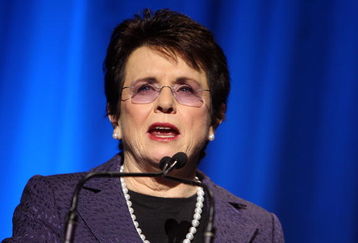 NEW YORK - OCTOBER 14:  Tennis player Billie Jean King speaks on stage during the 29th annual Salute to Women in Sports Awards presented by the Women's Sports Foundation at The Waldorf-Astoria Hotel on October 14, 2008 in New York City.  (Photo by Stephen Lovekin/Getty Images for WSF)
