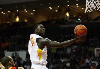 CORAL GABLES, FL - APRIL 01:  Lance Stephenson #1 of the East Team lays the ball up over Avery Bradley Jr. #11 of the West Team in the 2009 McDonald's All American Men's High School Basketball Game at BankUnited Center on April 1, 2009 in Coral Gables, Florida.  (Photo by Doug Benc/Getty Images)