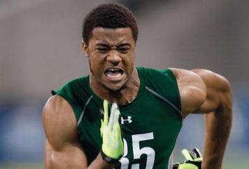 INDIANAPOLIS, IN - FEBRUARY 23:  Defensive lineman Aaron Maybin of Penn State runs during the NFL Scouting Combine presented by Under Armour at Lucas Oil Stadium on February 23, 2009 in Indianapolis, Indiana. (Photo by Scott Boehm/Getty Images)