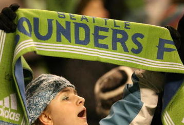 SEATTLE - MARCH 28:  A fan of Seattle Sounders FC shows her support during the MLS match between Real Salt Lake and the Seattle Sounders on March 28, 2009 at Qwest Field in Seattle, Washington. The Sounders defeated RSL 2-0. (Photo by Otto Greule Jr/Getty Images)