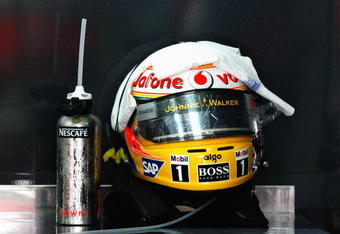 KUALA LUMPUR, MALAYSIA - APRIL 05:  The drivers helmet of Lewis Hamilton of Great Britain and McLaren Mercedes is seen in his team garage before the start of the Malaysian Formula One Grand Prix at the Sepang Circuit on April 5, 2009 in Kuala Lumpur, Malaysia.  (Photo by Paul Gilham/Getty Images)