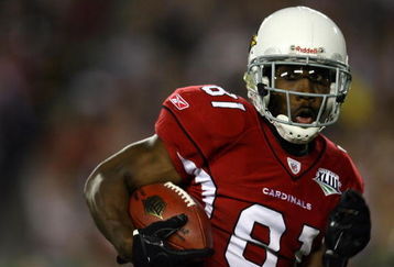 TAMPA, FL - FEBRUARY 01:  Wide receiver Anquan Boldin #81 of the Arizona Cardinals runs for yards after the catch on a 45-yard reception in the second quarter against the Pittsburgh Steelers during Super Bowl XLIII on February 1, 2009 at Raymond James Stadium in Tampa, Florida.  (Photo by Jamie Squire/Getty Images)