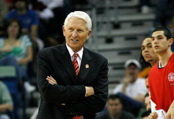 NEW ORLEANS - MARCH 16:  Head coach Lute Olson of the Arizona Wildcats walks the sidelines during the first half against the Purdue Boilermakers in round one of the NCAA Men's Basketball Tournament at the New Orleans Arena on March 16, 2007 in New Orleans, Louisiana.  (Photo by Chris Graythen/Getty Images)