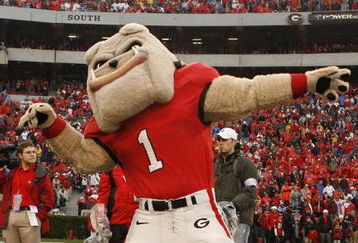 ATHENS, GA - NOVEMBER 29:  Georgia Bulldogs mascot Hairy Dawg riles up the crowd before the game against the Georgia Tech Yellow Jackets at Sanford Stadium on November 29, 2008 in Athens, Georgia.  The Yellow Jackets defeated the Bulldogs 45-42.  (Photo by Mike Zarrilli/Getty Images)