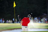 AUGUSTA, GA - APRIL 09:  Kenny Perry plays a bunker shot on the 15th hole during the first round of the 2009 Masters Tournament at Augusta National Golf Club on April 9, 2009 in Augusta, Georgia.  (Photo by Harry How/Getty Images)